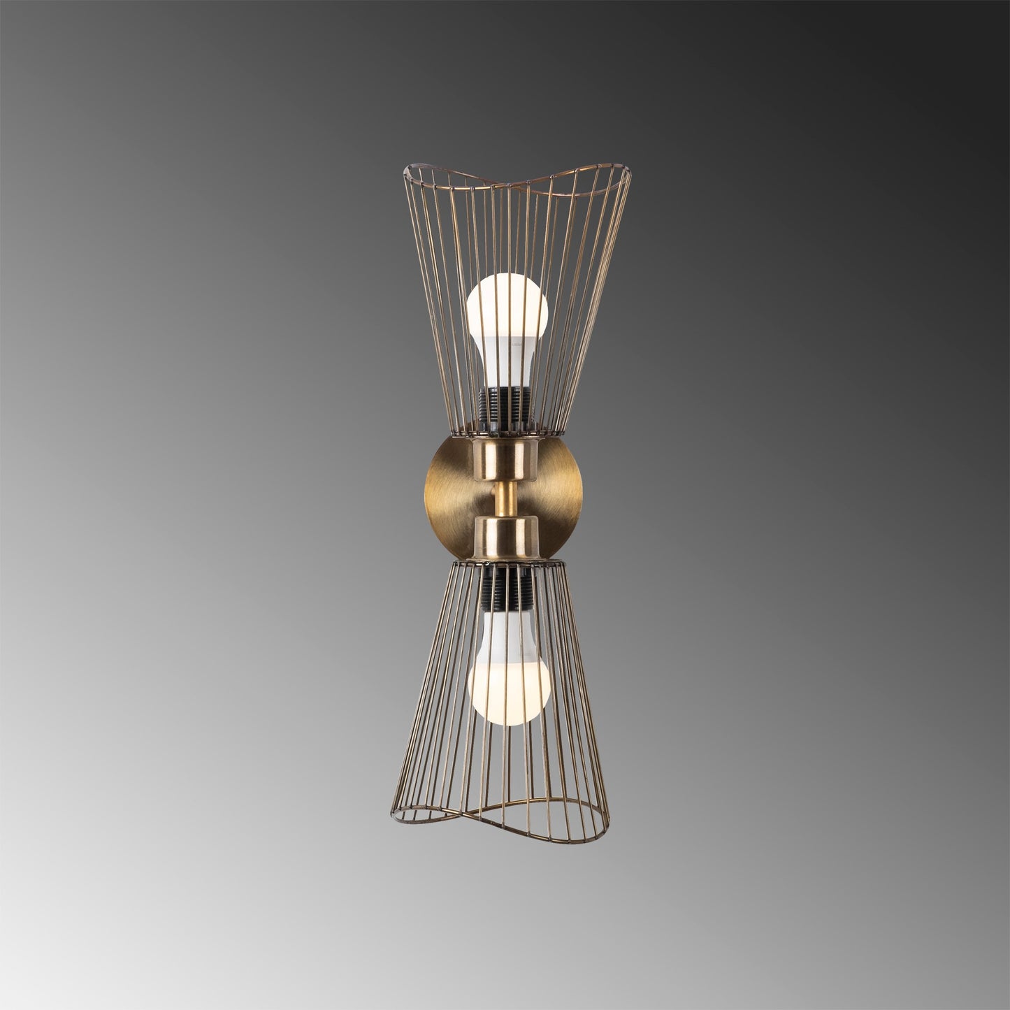 Zidna lampa ZEYNA, vintage, metal, 16 x 16 cm, visina 48 cm, promjer sjenila 16 cm, visina 20 cm, 2 x E27 40 W, Zeyno - 3296