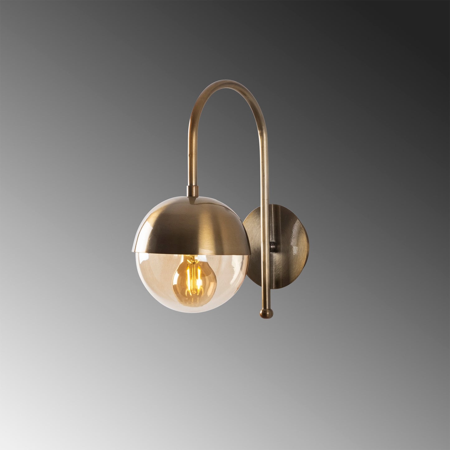 Zidna lampa KARSOR, vintage, metal- staklo, 15 x 25 cm, visina 30 cm, promjer kugle 15 cm, E27 40 W, Karsor - 3301