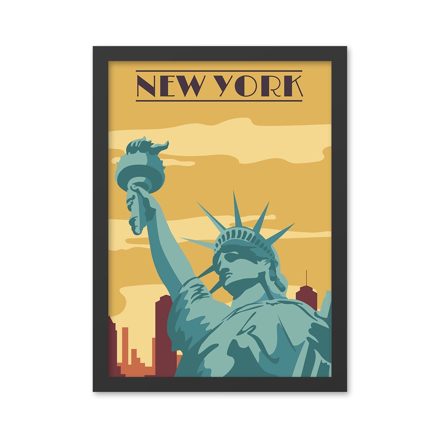 Slika dekorativna uokvirena MDF, New York (55 x 75)