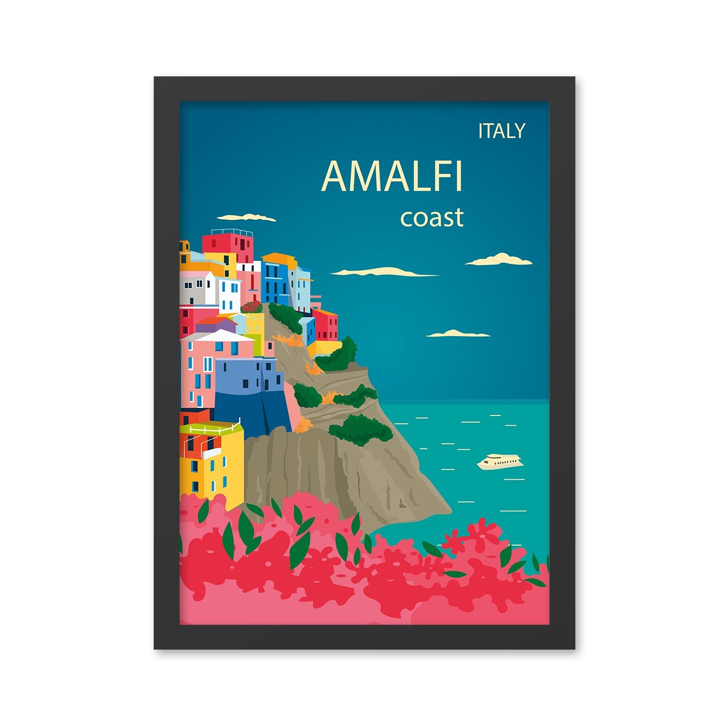 Ukrasna uokvirena MDF slika Amalfi (40 x 55)
