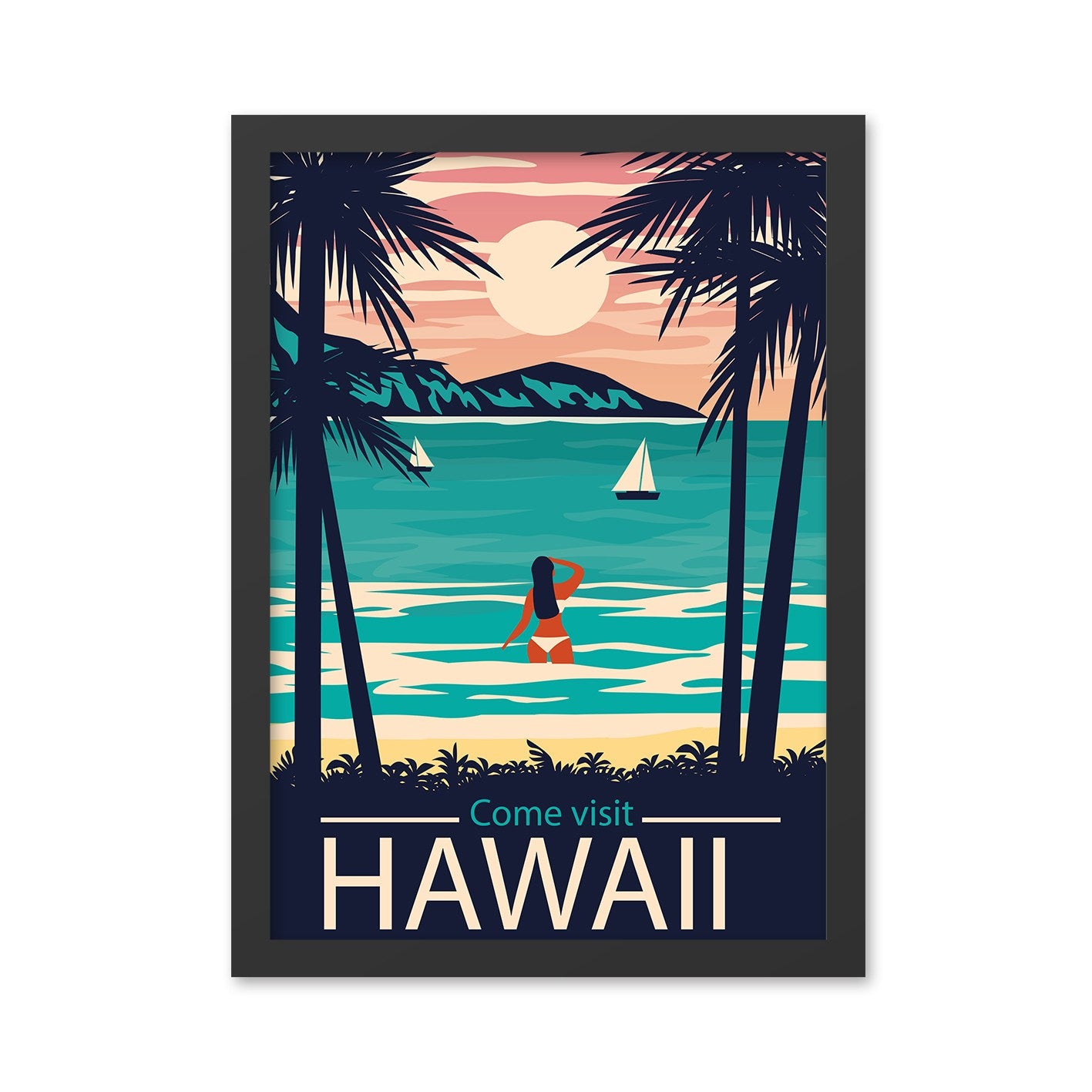 Slika dekorativna uokvirena MDF, Hawaii 2 (40 x 55)