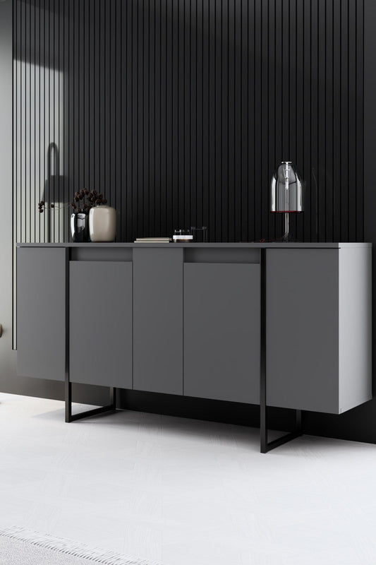 Komoda, Luxe - Anthracite, Black