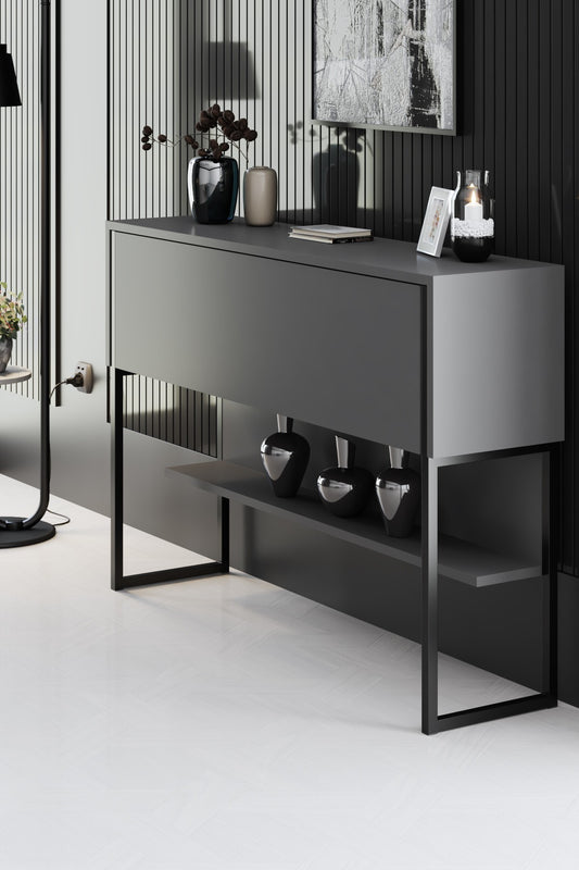 Komoda LUXE, crna boja, antracit