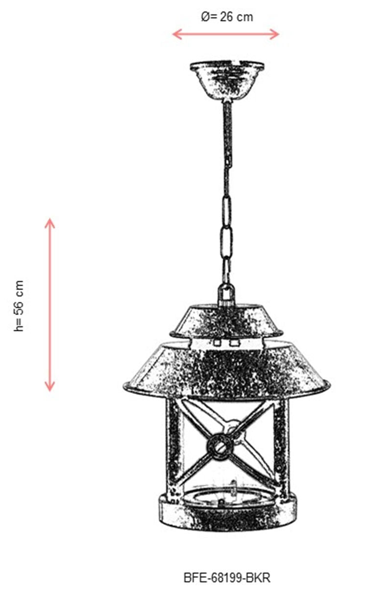 Vanjski luster BFE-68199-BKR