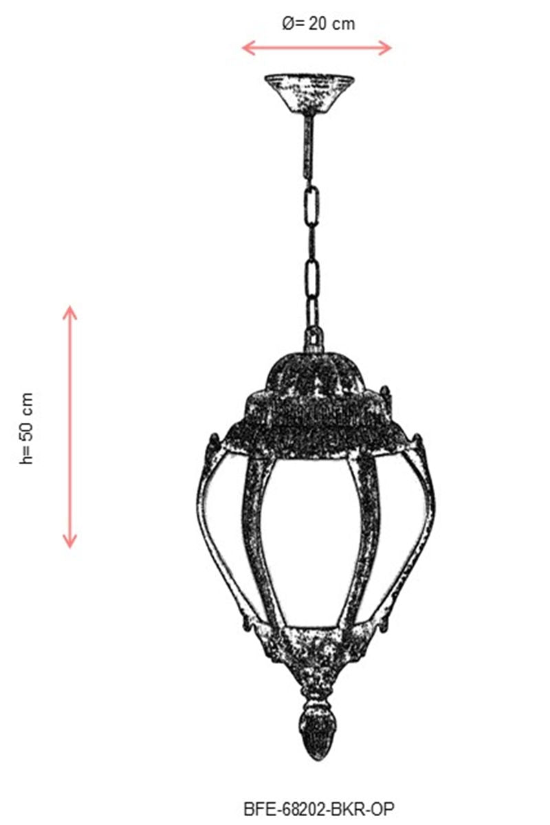 Vanjski luster BFE-68202-BKR-OP