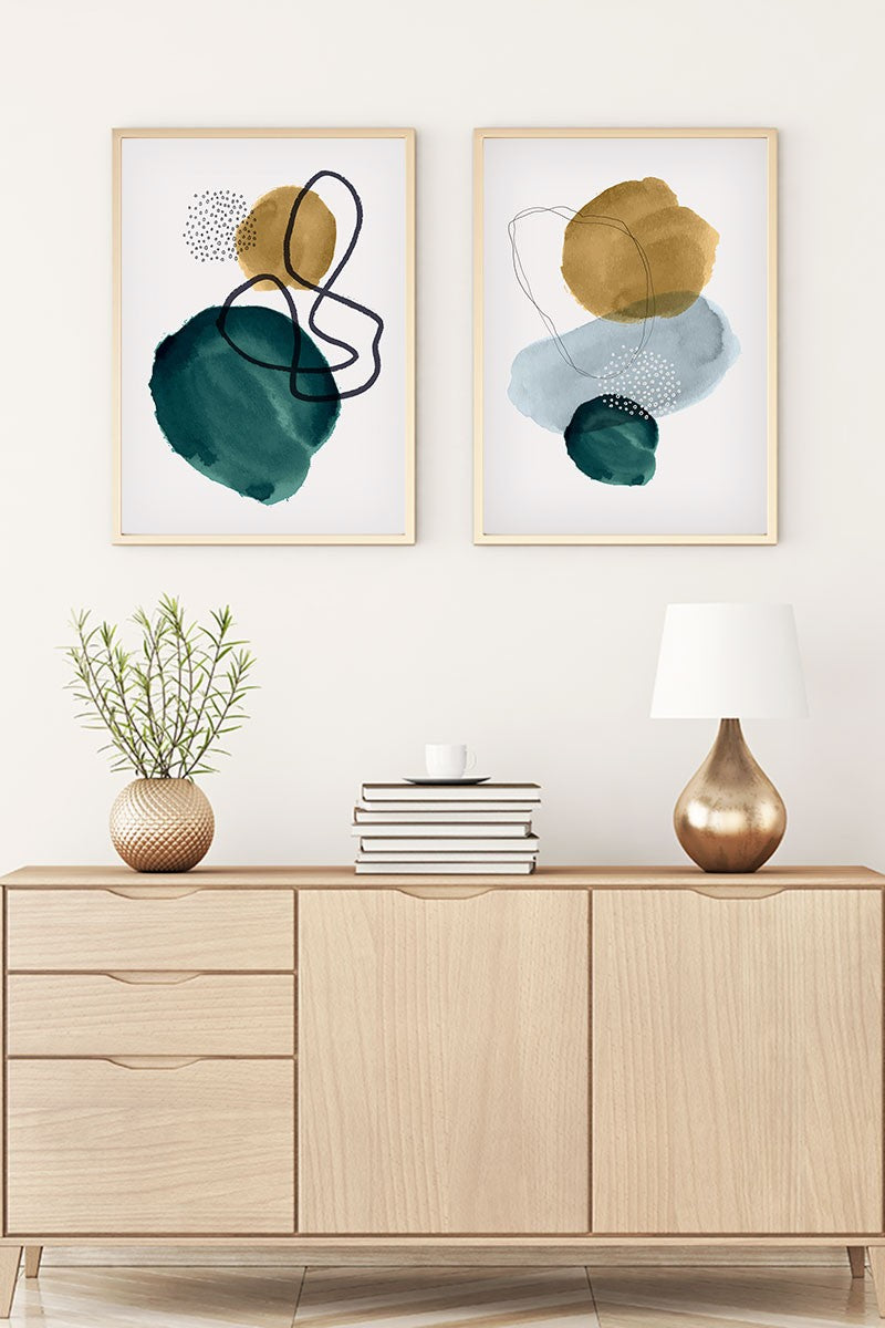 Ukrasna uokvirena MDF slika (2 komada) Huhu120 - 30 x 40