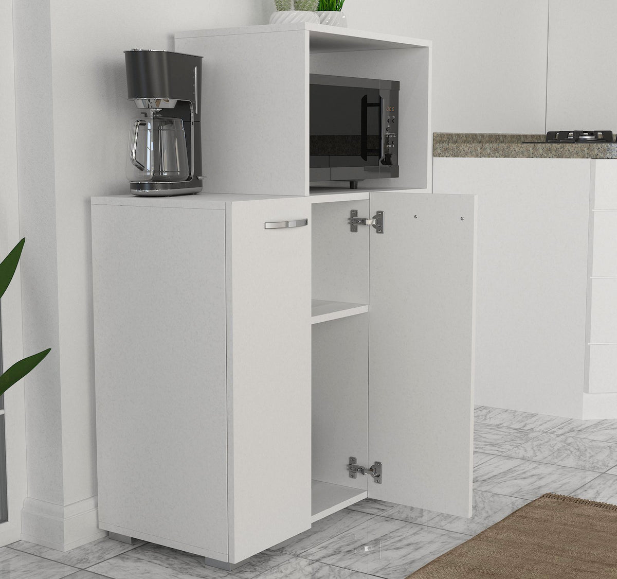Kuhinjski Komoda, Bijela boja, Pars - White