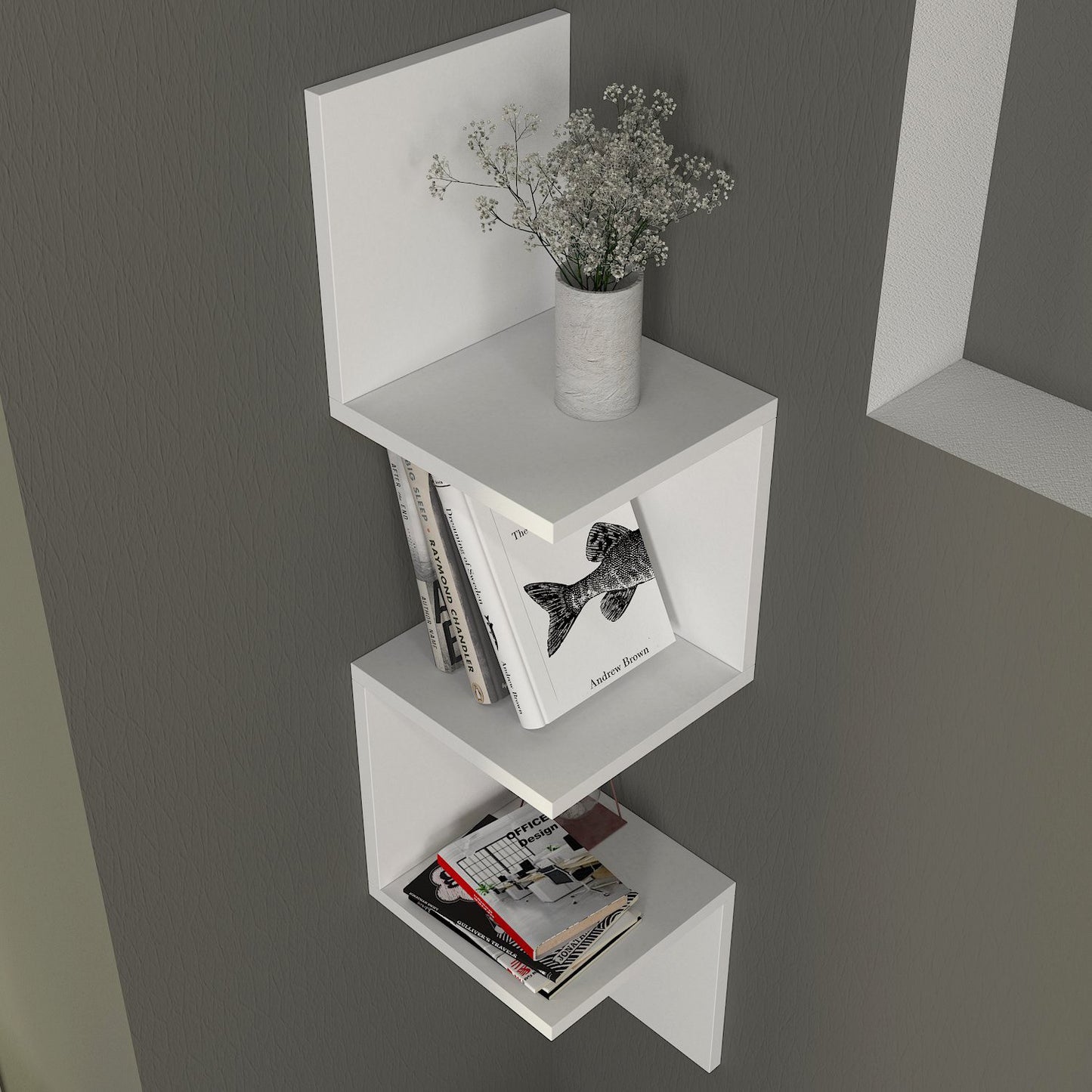 Zidna polica, Bijela boja, Corner - White