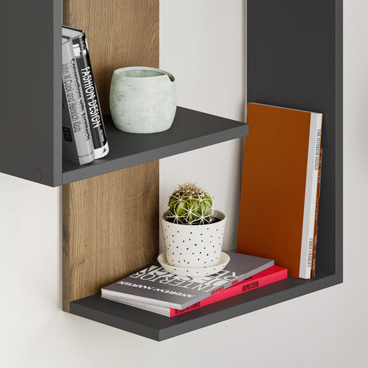Zidna polica, Antracit hrast, Paranoid - Anthracite, Dark Oak