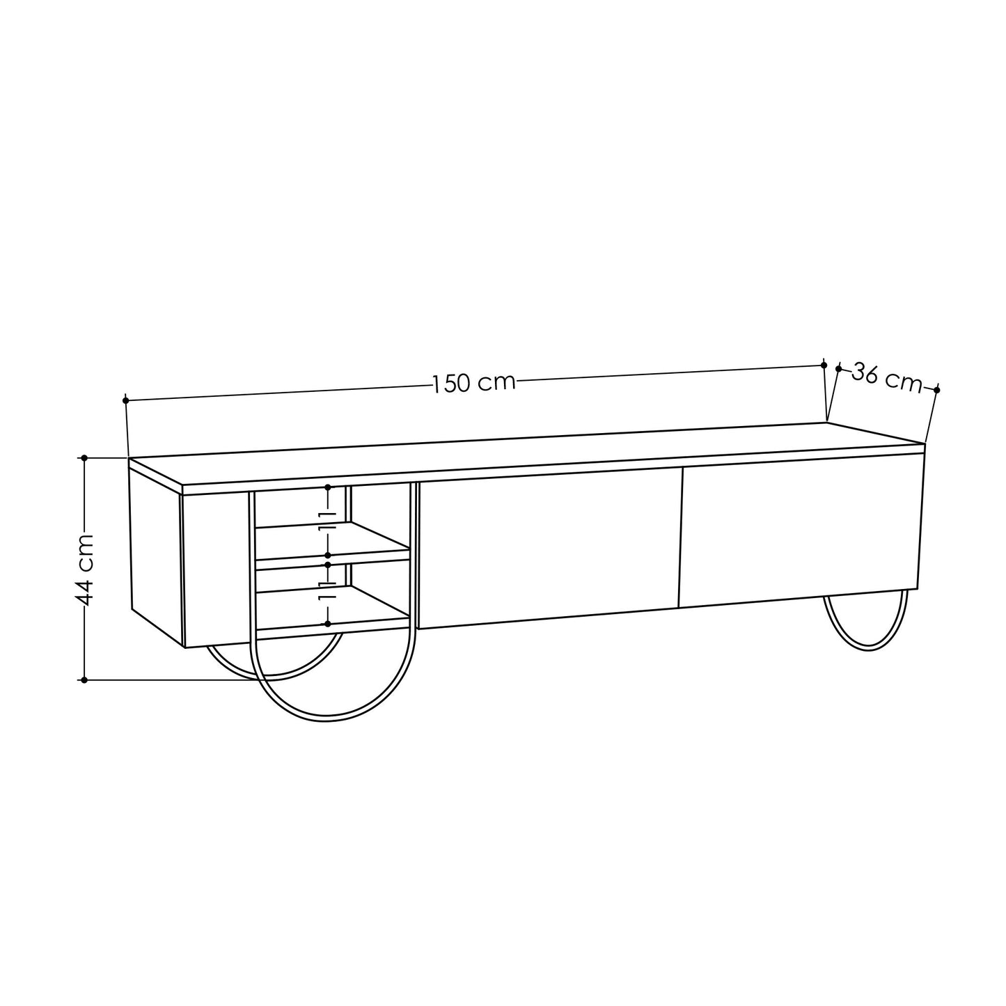 Stalak za televizor, Bijela boja, Norfolk Tv Stand - White