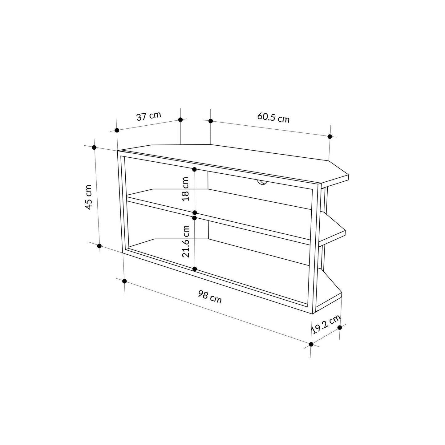 TV komoda niska Echo - hrast safir