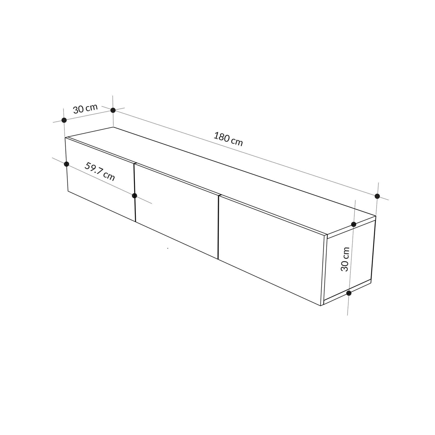 TV komoda niska Francy 180 - hrast safir, antracit
