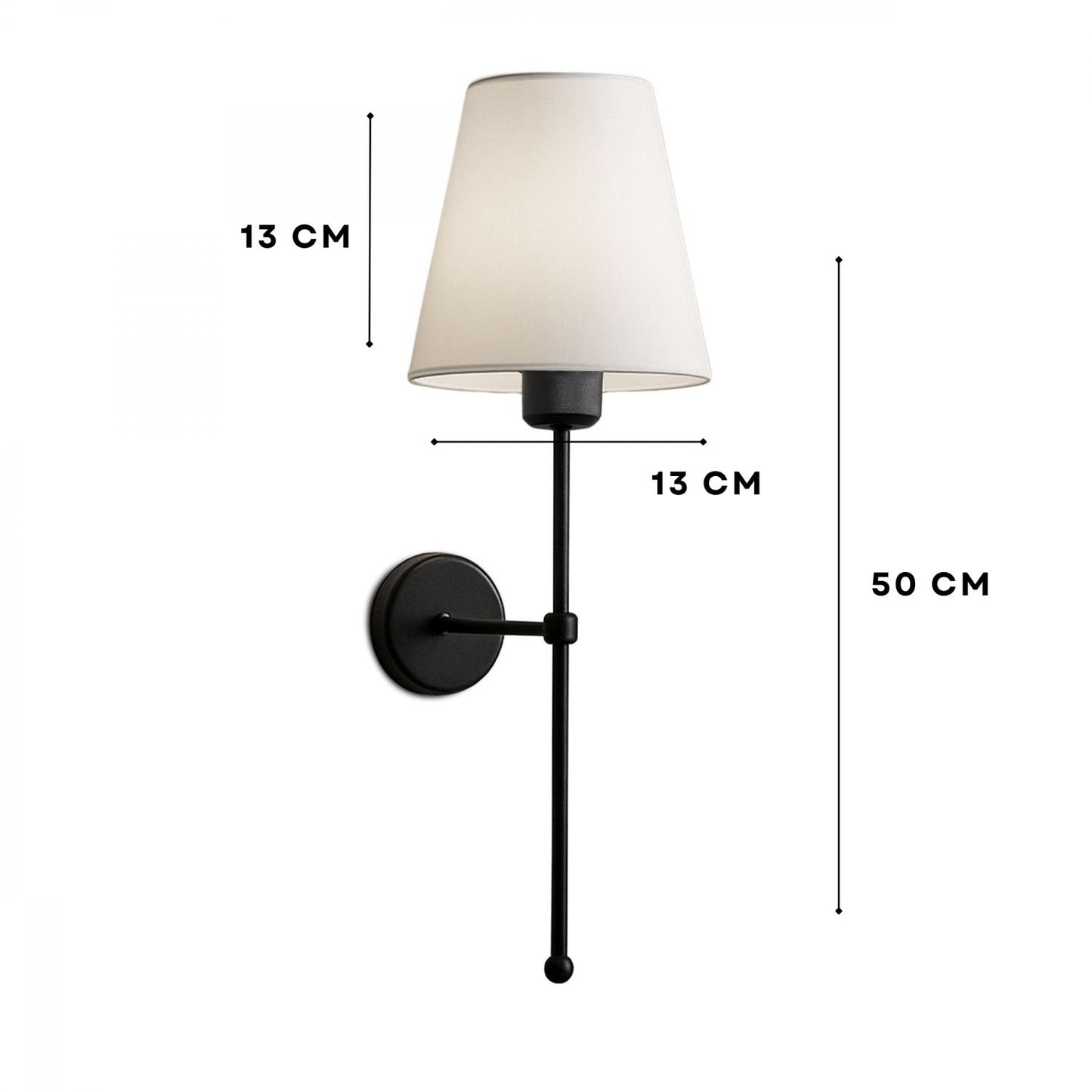 Zidna lampa 279, krem, crna