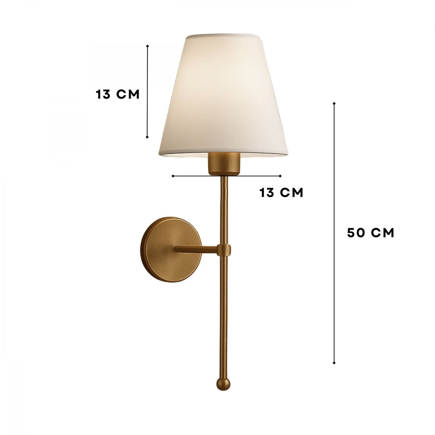 Zidna lampa 286, krem, zlatna