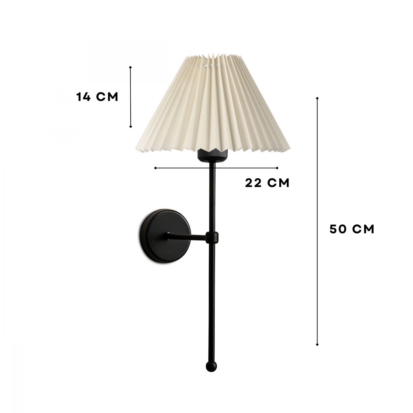 Zidna lampa 293, krem, crna