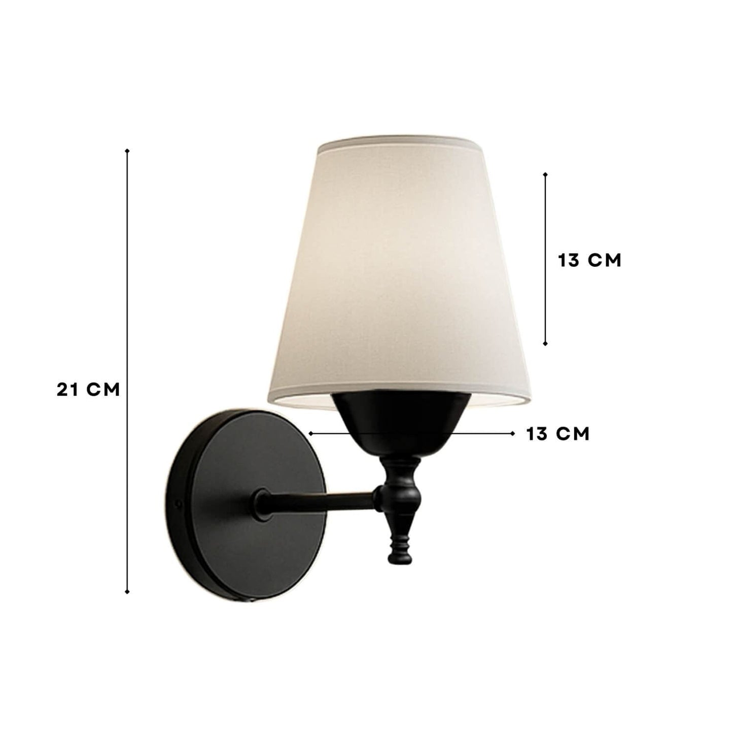 Zidna lampa 316, krem, crna