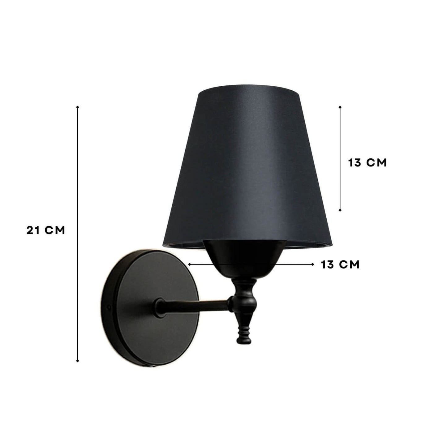 Zidna lampa 323, crna