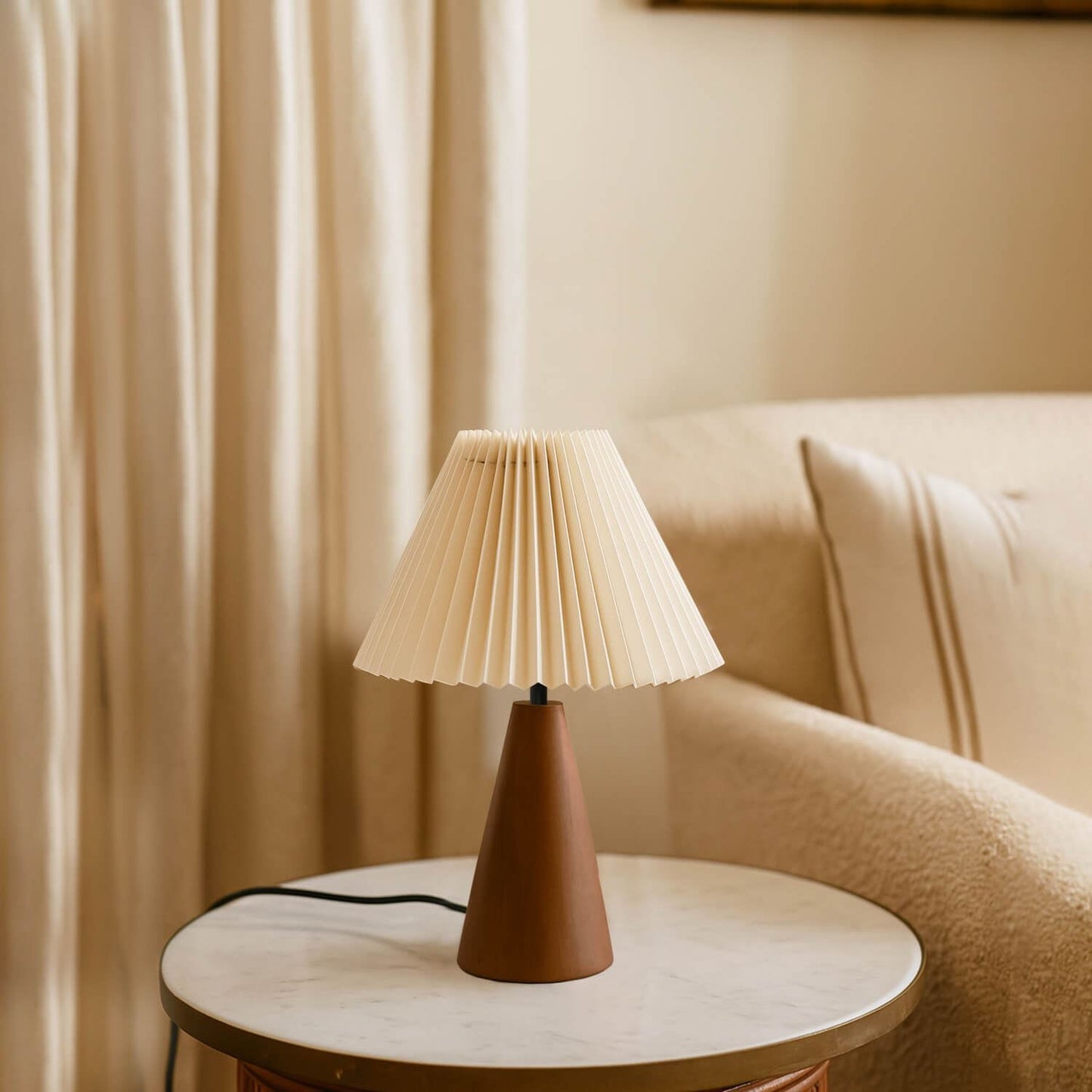 Stolna lampa 774, krem, orah