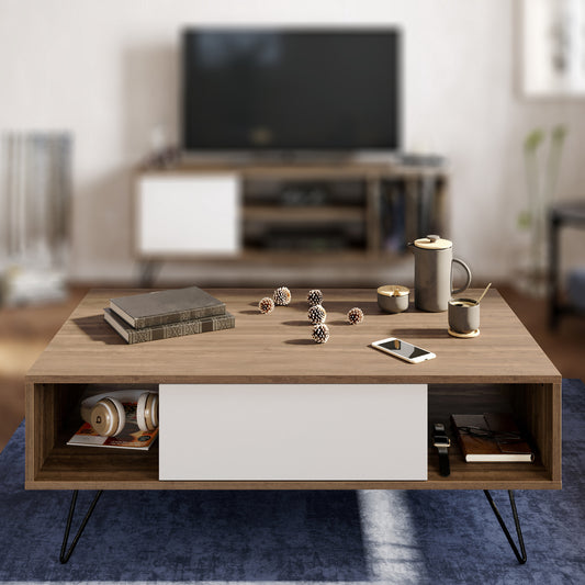 Stolić za kavu, Mistico - Walnut, White