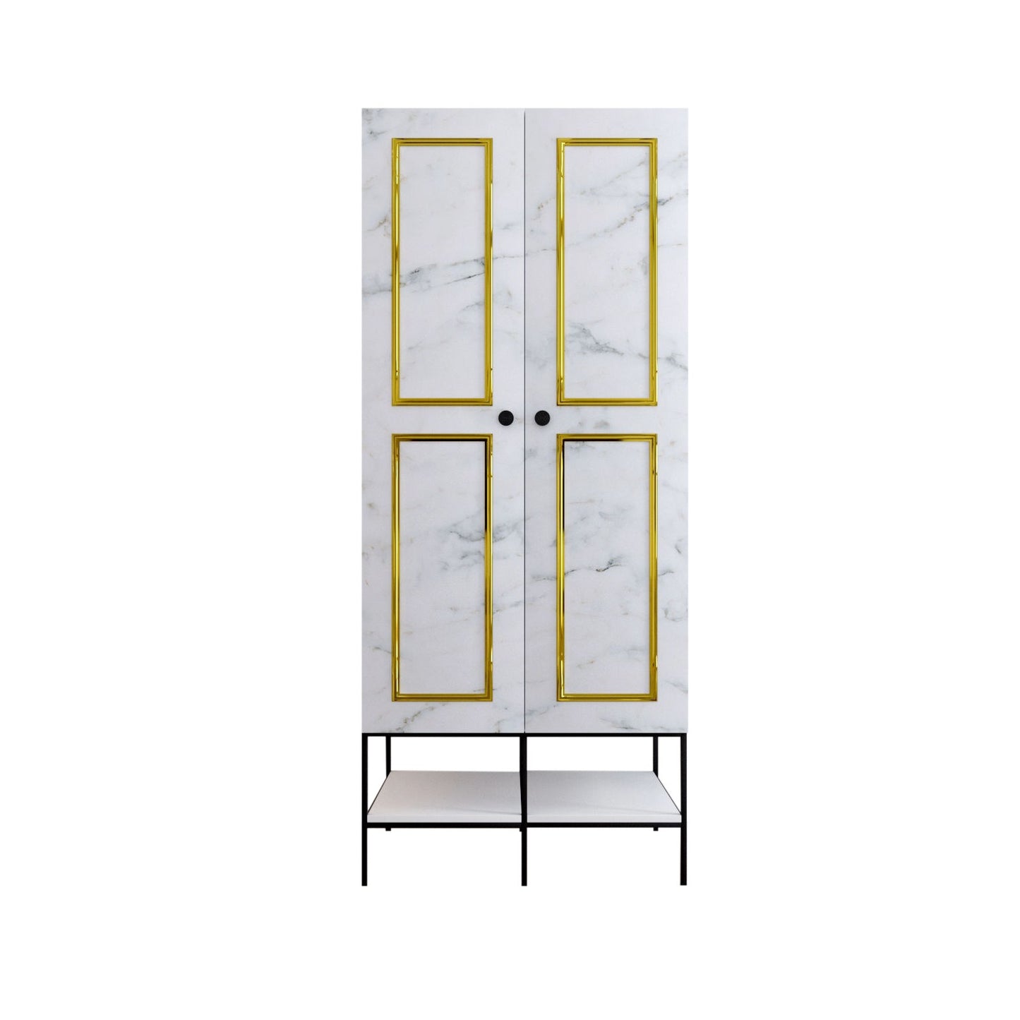 Garderoba, Martin 2 - White, Black, Gold