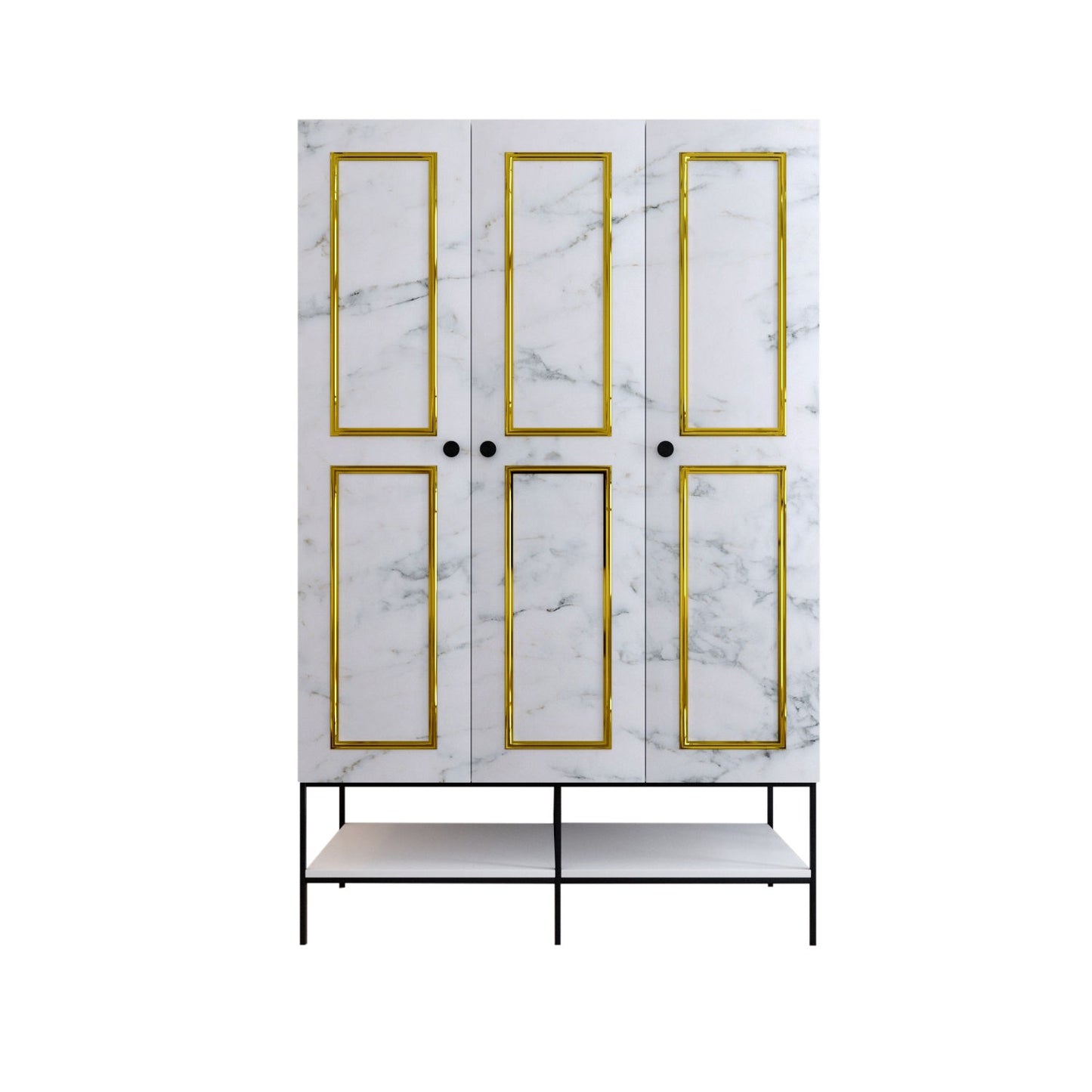 Garderoba, Martin 3 - White, Black, Gold