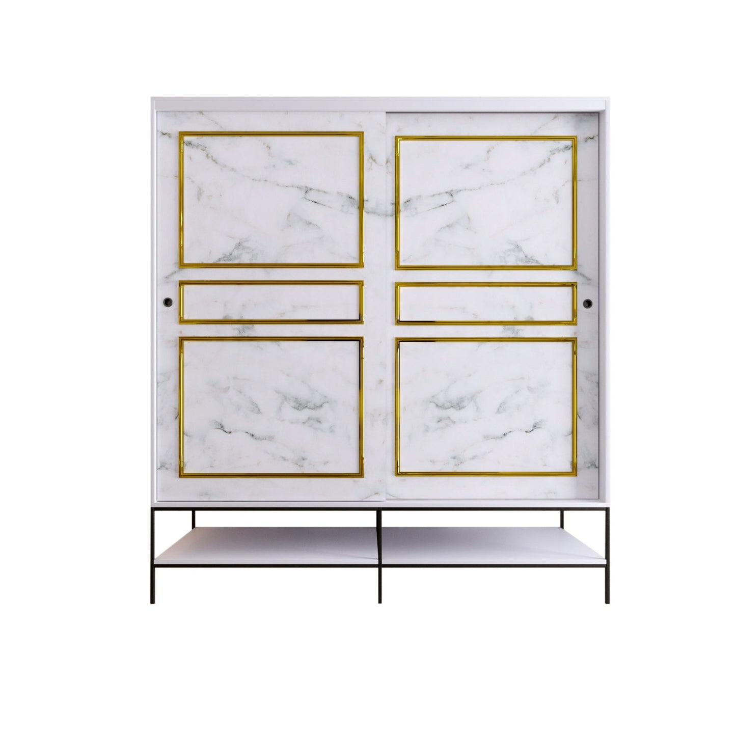 Garderoba, Martin Sürgülü 190 - White, Black, Gold