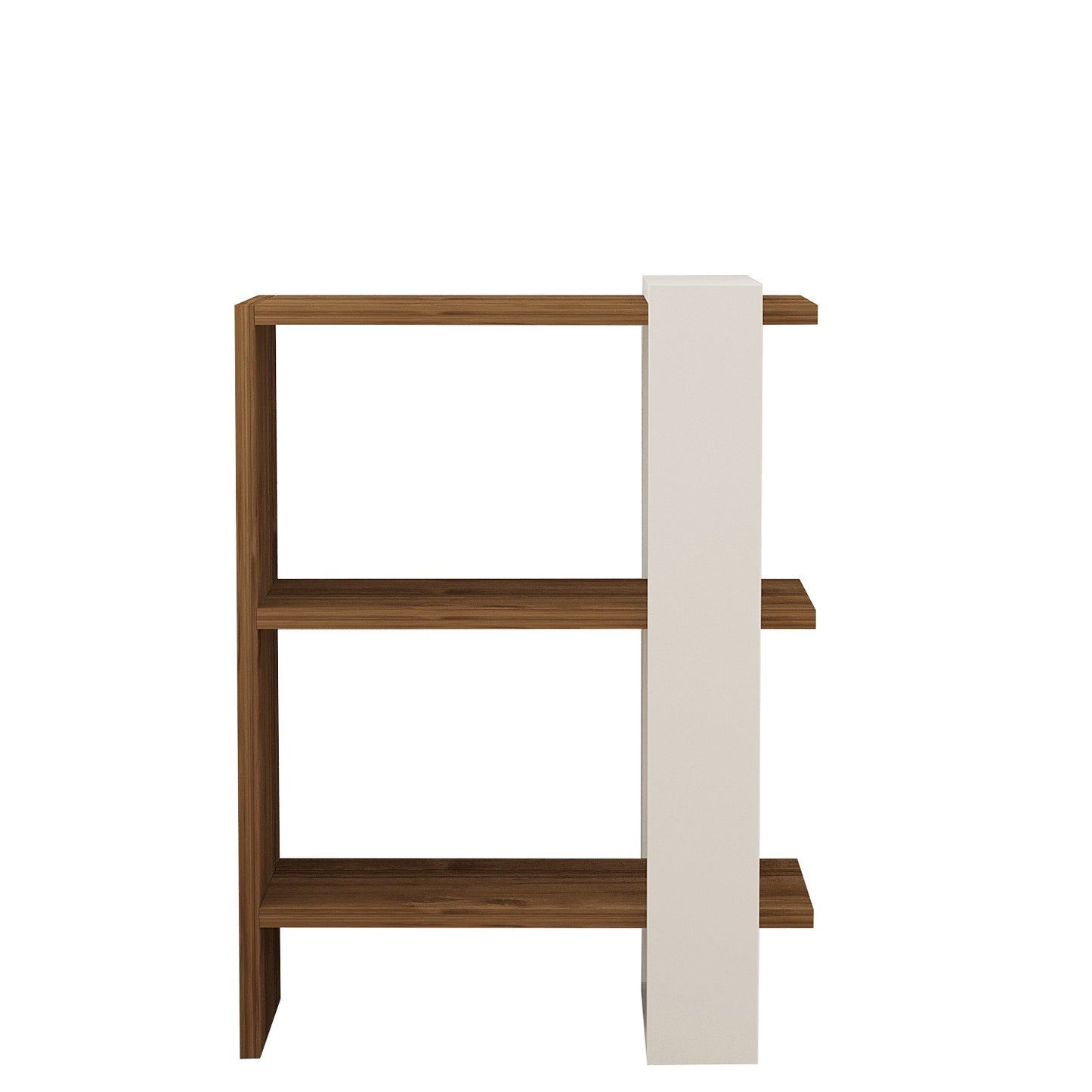 Polica za knjige, Gaye - Walnut, White