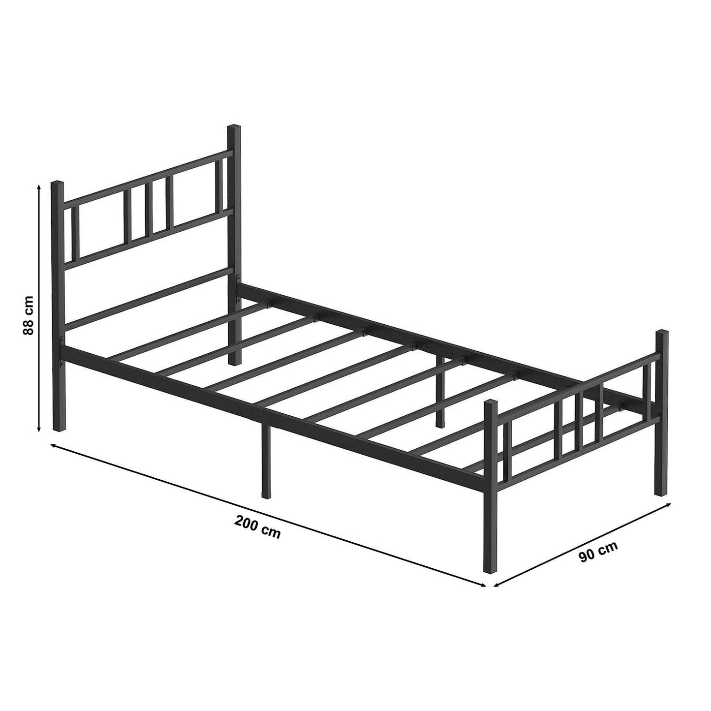 Jednostruki krevet Akın - crni 90x200