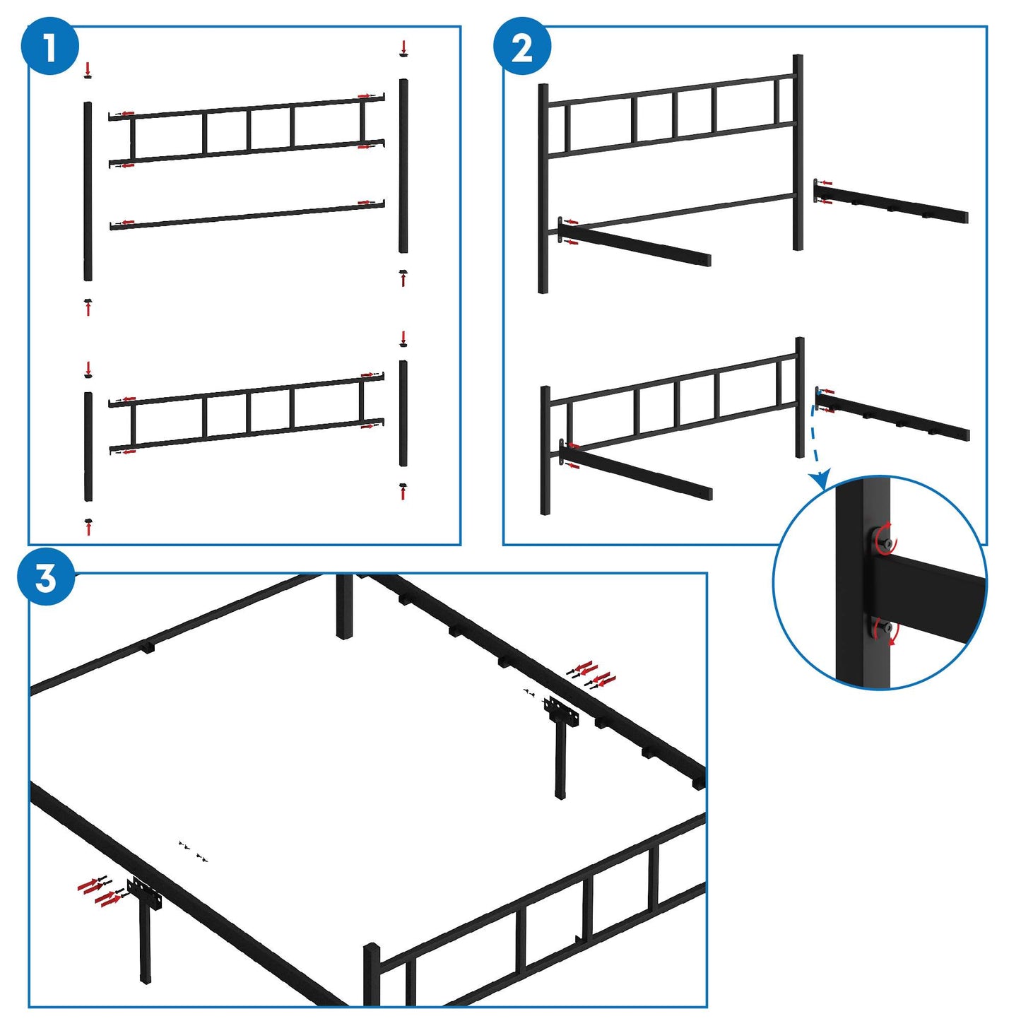 Dvostruki krevet Akın - crni 150x200