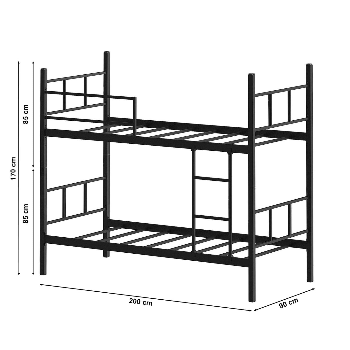 Krevet na kat Defne - crni 90x200