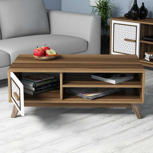 Stolić za kavu, Ayla - Walnut, White