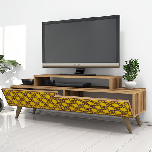 Stalak za televizor, City - Walnut, Yellow
