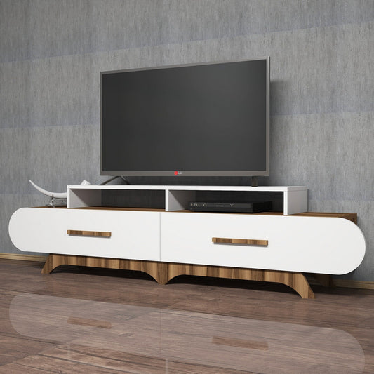 Stalak za televizor, Flora - Walnut, White
