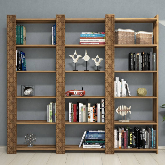 Polica za knjige, City 3 - Walnut, Walnut
