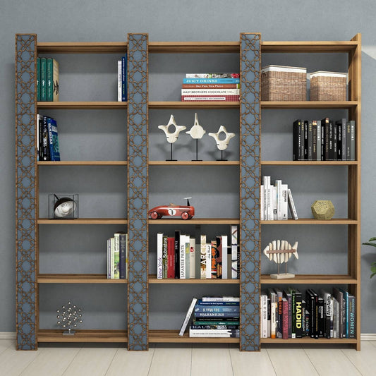 Polica za knjige, City 3 - Walnut, Chalcedony