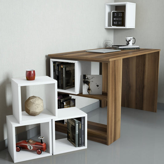 Studijski stol, Box - Walnut, White