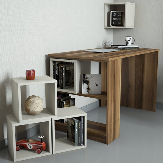 Studijski stol, Box - Walnut, Cream