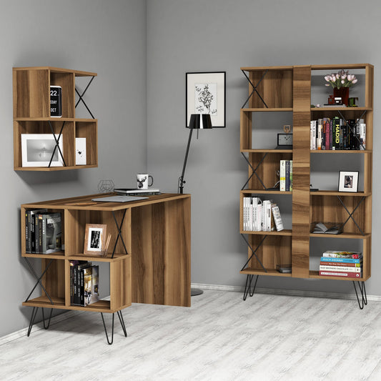 Studijski stol i policu za knjige, Extra 2 - Walnut