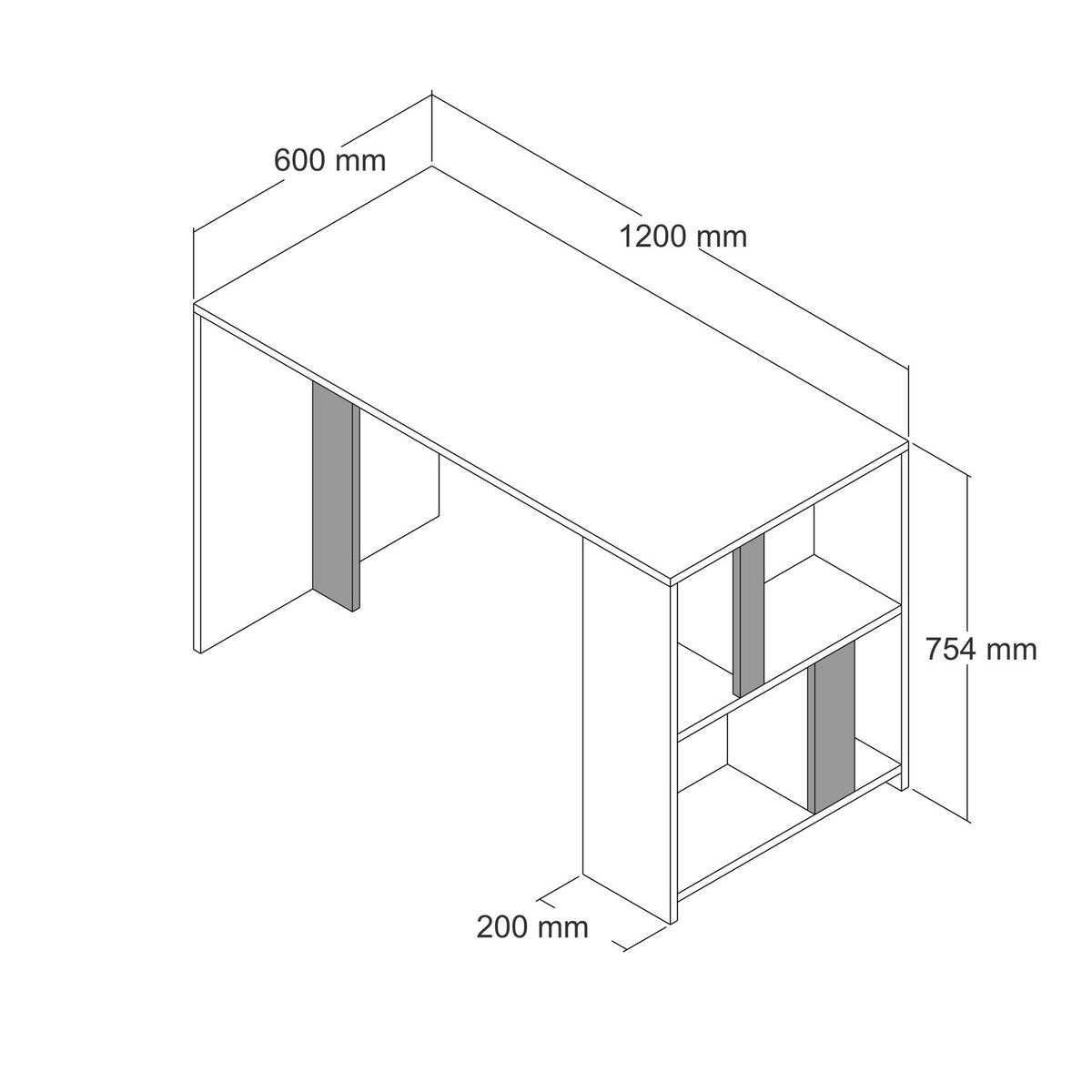 Studijski stol, Lima - Walnut