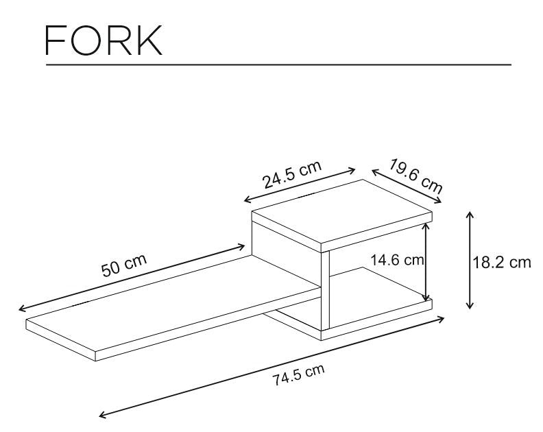 Zidna polica, Bijela boja, Fork - White