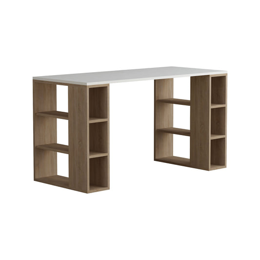 Radni stol, Bijela boja hrast, Colmar - White, Oak