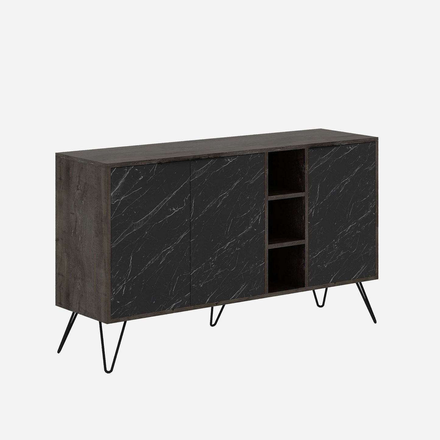 Komoda, Bijela bojaSivo, Clara - Dark Brown, Bendir