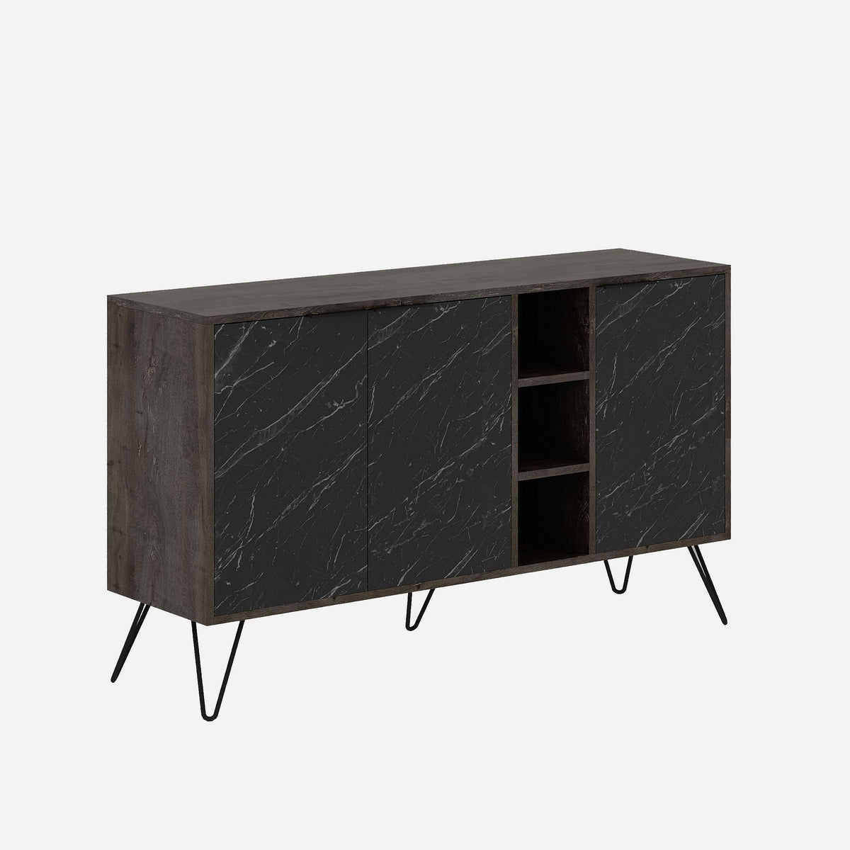 Komoda, Bijela bojaSivo, Clara - Dark Brown, Bendir