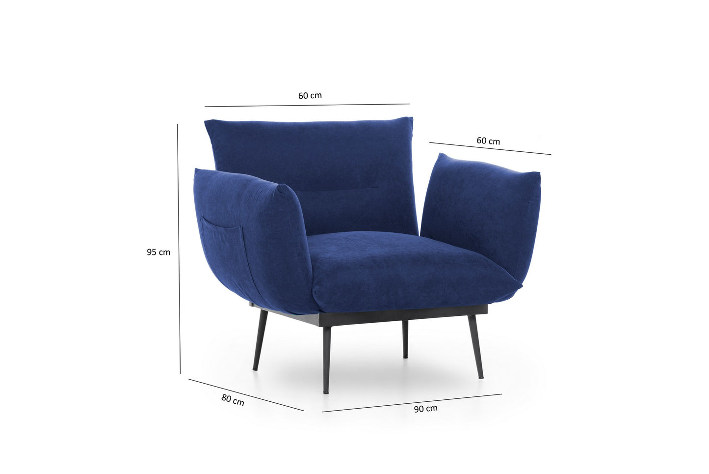 Fotelja, Mornarsko plava, Jax Solo - Navy Blue GR125