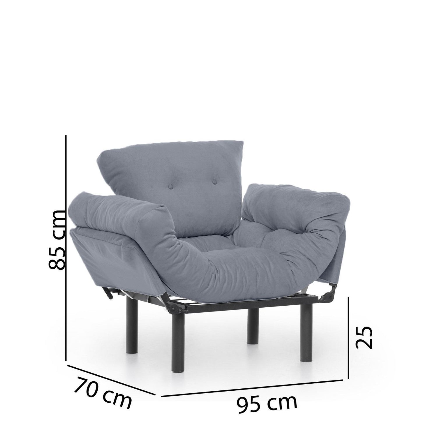 Fotelja, Sivo, Nitta Single - Grey