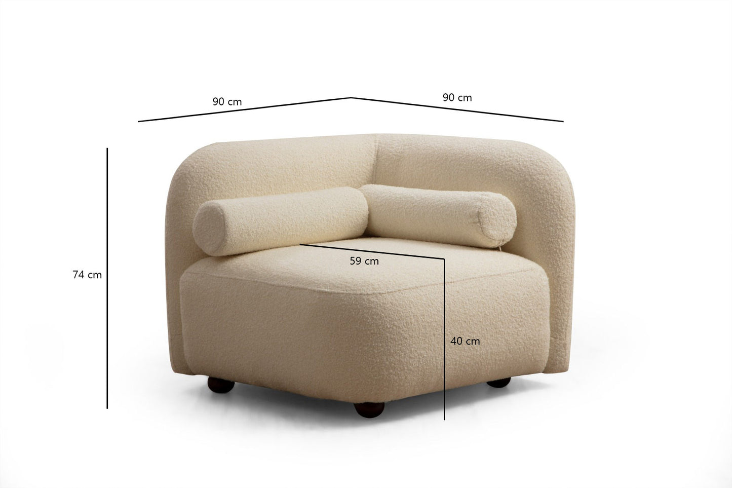 Fotelja, Krem, Victoria Cream Bouclette
