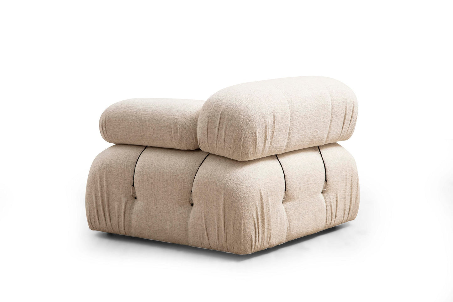 Kutna garnitura, Krem, Bubble Cream Bouclette L1-O1-1R-PUF