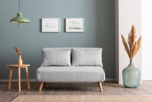 Dvosjed, Folde 2-Seater - Teddy Fabric - Grey