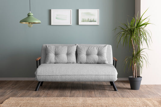 Dvosjed, Sando 2-Seater - Teddy Fabric - Grey