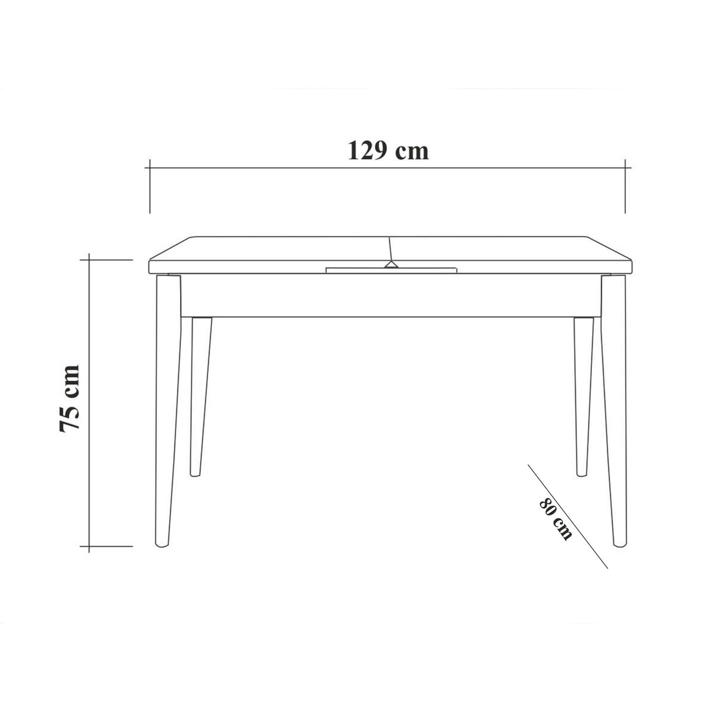 Set stola i stolica (5 komada), Vina 1053 - 4 - Anthracite, Atlantic